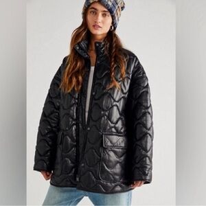 Lamarque Beruka Quilted Leather Jacket Coat Free People NWOT